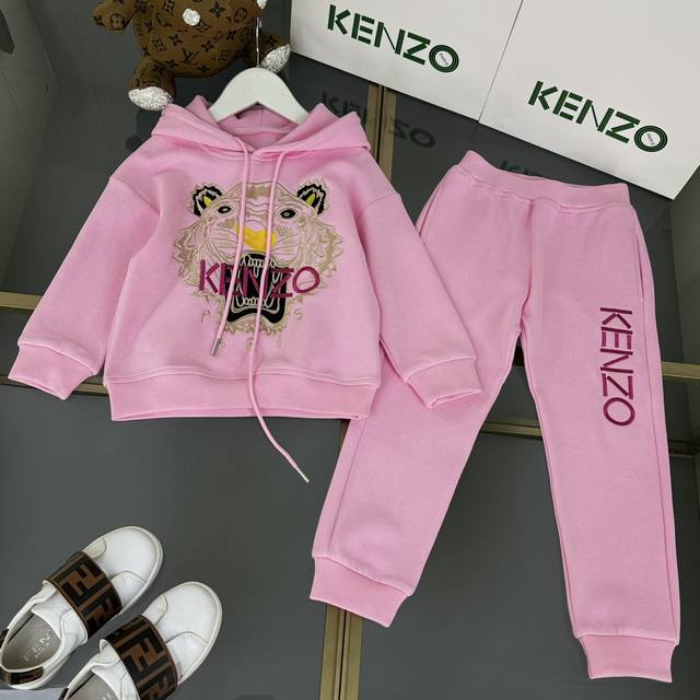 KENZO 高端童装，男女童套装，精美绝伦的刺绣工艺，几十万针刺绣，丰富的刺绣颜色，采用进口奥戴尔纯棉珠地面料，上身舒适又好看，码数：110 120 130 1 - 点击图像关闭