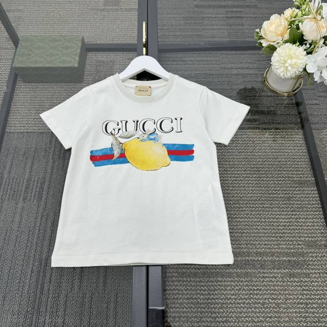 Gucci 古驰，高端童装，男女童T恤，纯棉面料，上身舒适又好看，码数：100 110 120 130 140 150 160cm