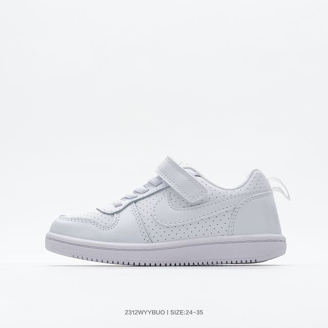 耐克 Nike Court Borough Low 2 低帮百搭透气休闲童鞋运动板鞋 货号：Av3167 100 码数：24 25 26 27 28 29 30