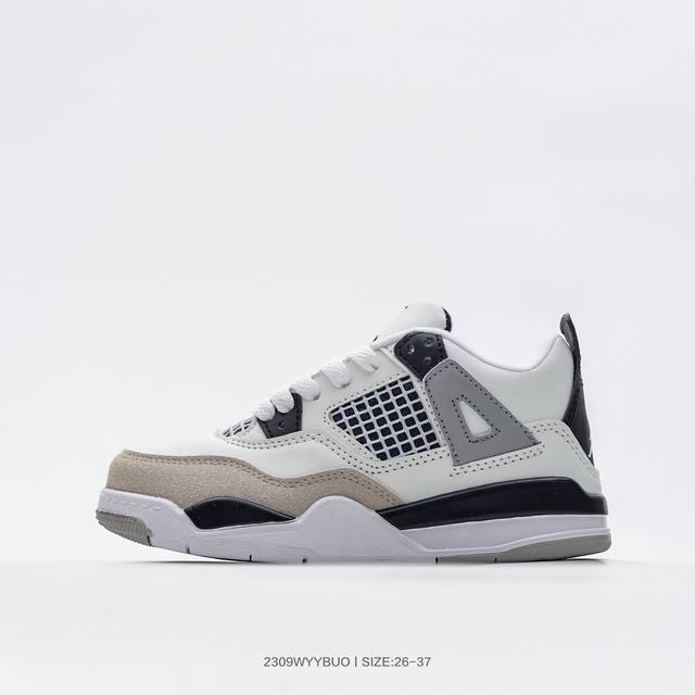 耐克nike Air Jordan 4 乔4 Aj4 童鞋中帮复古休闲运动文化篮球鞋。货号：Dh6927 101 码数：26 27 28 29 30 31 32