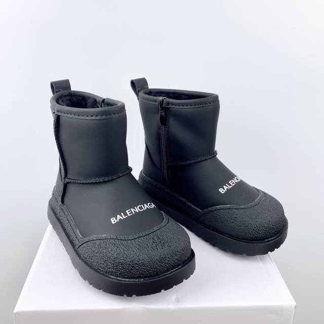 Balenciaga 雪地靴拉链款童鞋！ Balenciaga冬季新款时尚加绒保暖棉靴最火爆的网红款儿童雪地靴 巴黎世家欧洲站平底男女童百搭个性潮流厚底防滑炸街