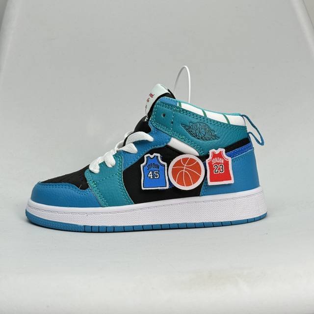 Jordan 乔丹 童鞋版本上线你家有个fashion宝贝耐克air Jordan Brand 1 Mid Gs Hulk Aj1乔丹一代低帮经典复古文化休闲运