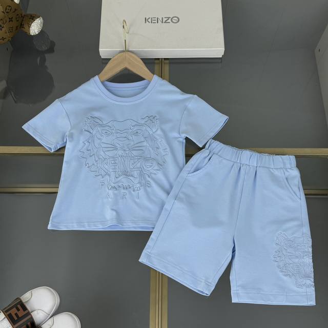 Kenzo 高端童装，男女童套装，精选优质纯棉面料，虎头3D立体刺绣，上身舒适又好看，码数：110/120/130/140/150/160Cm，适合：105Cm