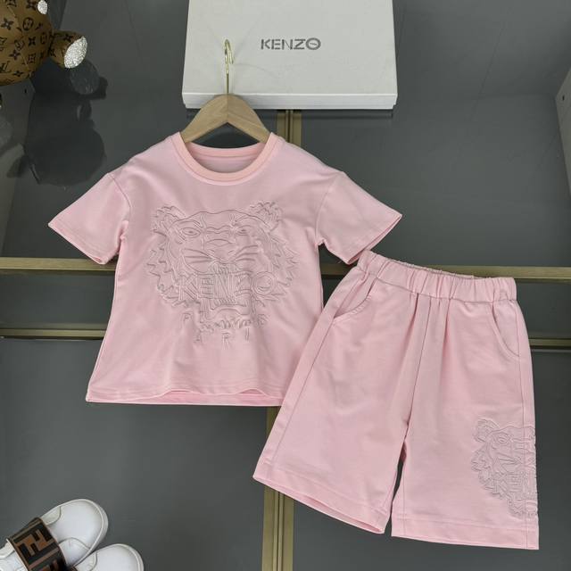 Kenzo 高端童装，男女童套装，精选优质纯棉面料，虎头3D立体刺绣，上身舒适又好看，码数：110/120/130/140/150/160Cm，适合：105Cm