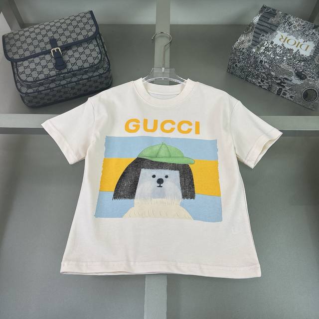 Gucci 古驰，高端童装，男女童T恤，经典Logo图案前后印花，纯棉面料，上身舒适又好看，码数：100/110/120/ /140/150Cm - 点击图像关闭