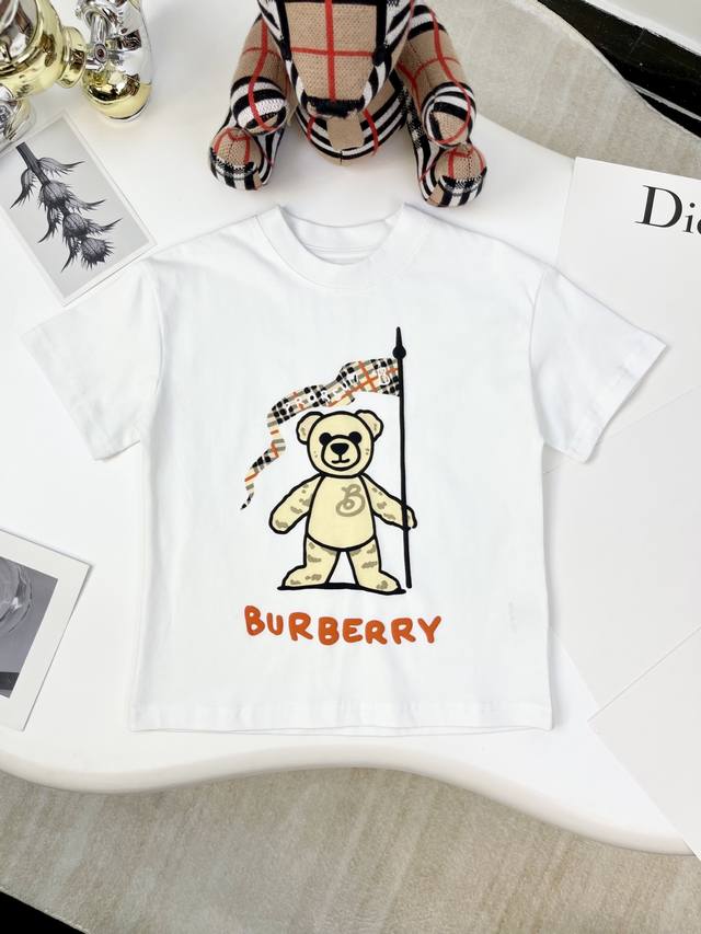 Hy上新 无折 出货三标齐全 Burberry 博柏利 2025夏季童装新款短袖 发泡印花工艺T恤 原版品质 230G重磅面料 认准高品质 男童女童同款 颜色： - 点击图像关闭